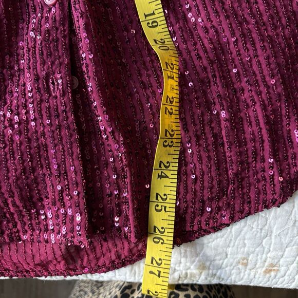 Anthropologie Pink The Remie Sequin Button Down Size Medium - Picture 5 of 11